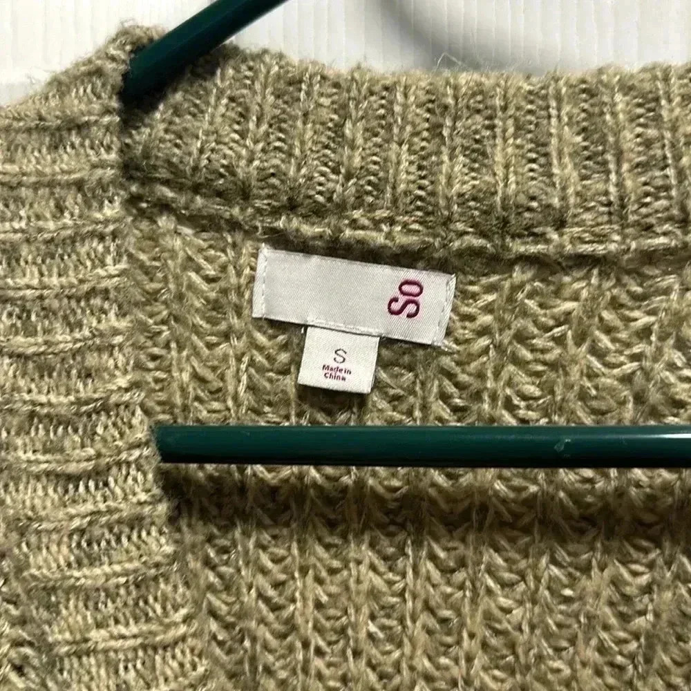 SO green/tan oversized knit sweater - Picture 3 of 4